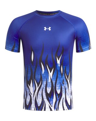 Топ Under Armour UA x Sharpie HeatGear® Short Sleeve для мальчиков, цвет: Королевский синий / Белый — фото 1
