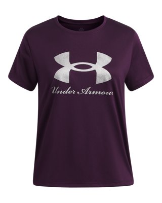 UA Tech Big Logo Shimmer Graphic Girls' Short Sleeve