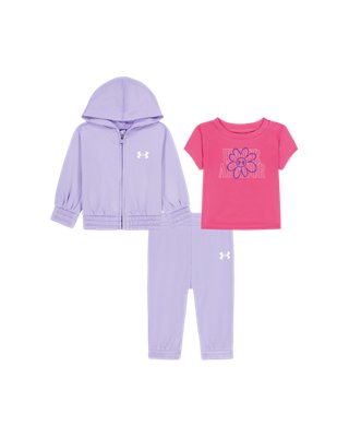 UA 3-Piece Newborn Girls' Full-Zip Hoodie Set