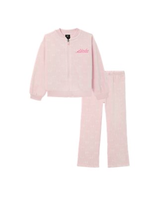 UA Rib Velour Bomber Little Girls' Set
