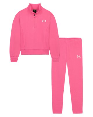 UA Ribbed Fleece Little Girls' 1/4 Zip & Leggings Set