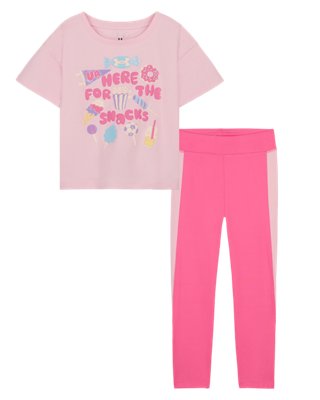 UA Colorblock Little Girls' T-Shirt & Leggings Set