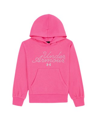 トップス girl logo glitter sweat hoodie M UA Rival Fleece Glitter Logo Little Girls' Hoodie | Under Armour