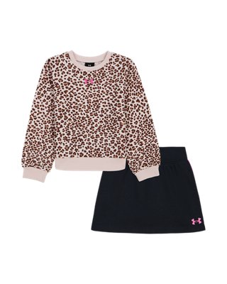 UA Rival Printed Stretch Little Girls' Crew & Skort Set