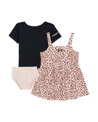 UA Baby Tee & Printed Dress Infant Girls' 3-Piece Set