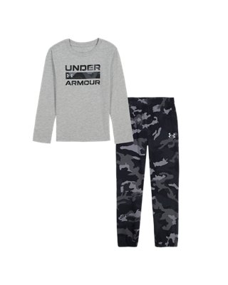 Комплекты Under Armour UA Stacked Camo Set для мальчиков-малышей, цвет: Серый / Чёрный — фото 1