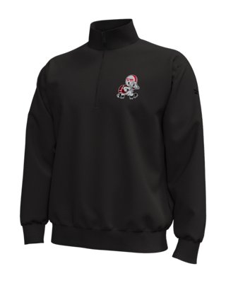 Мужская кофта на молнии ¼ Under Armour Icon Fleece Collegiate, цвет: Чёрный / Белый — фото 1