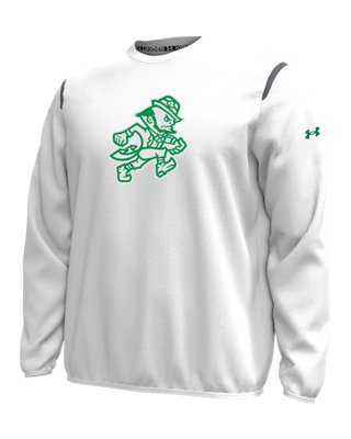 Мужской топ Under Armour UA Unstoppable Fleece Collegiate 'Irish Wear Green' Crew, цвет: Белый — фото 1