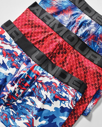 NWT Under Armour BOY'S Medium Boxerjock Boxer Briefs Blue Camo/Black 4PK