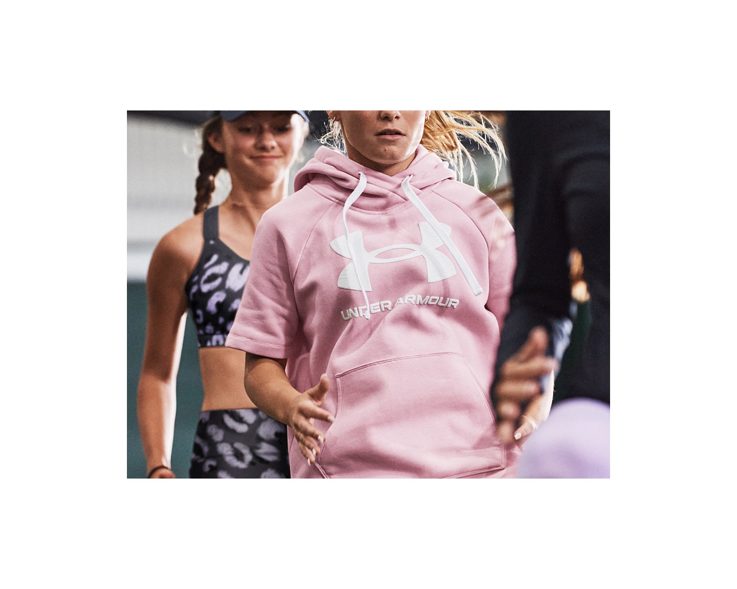  Rival Terry Hoodie, Pink/purple - women's sweatshirt - UNDER  ARMOUR - 41.37 € - outdoorové oblečení a vybavení shop