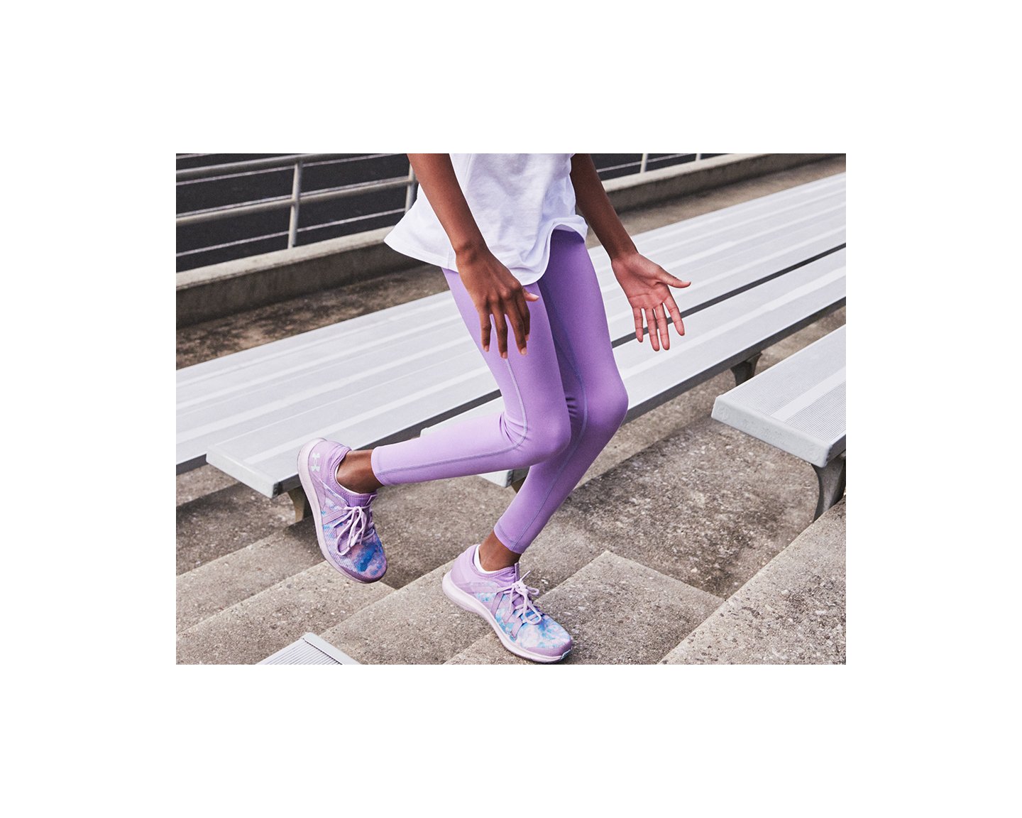 UNDER ARMOUR WOMEN'S XS Motion Ankle Leg Print Purple Training Tights  $40.06 - PicClick AU