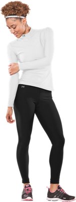 Women’s ColdGear® Frosty Compression Tights, Black , Front