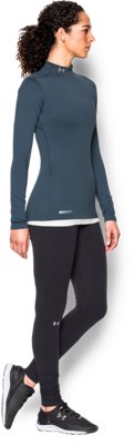 Women’s ColdGear® Fitted Long Sleeve Mock, Mechanic Blue