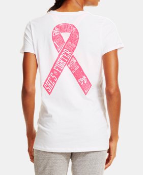 Women’s UA Power In Pink® Ribbon V-Neck 1 Color $17.99