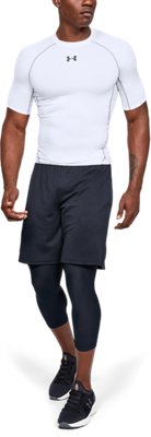 Playera de compresi&oacute;n UA HeatGear&reg; Armour de manga corta para hombre, White, pdpMainDesktop image number 3