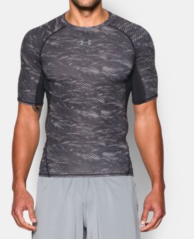 Men's UA HeatGear® Armour Printed Short Sleeve Compression Shirt 2 Colors $20.24