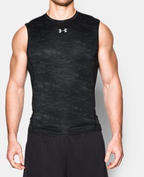 Men’s UA HeatGear® Armour Printed Sleeveless Compression Shirt 2 Colors $20.24