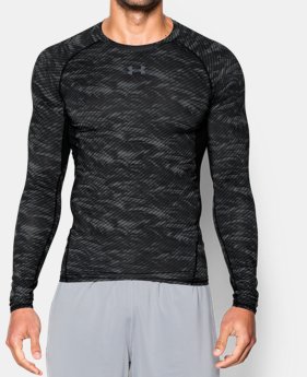 Men's UA HeatGear® Armour Printed Long Sleeve Compression Shirt 3 Colors $25.49