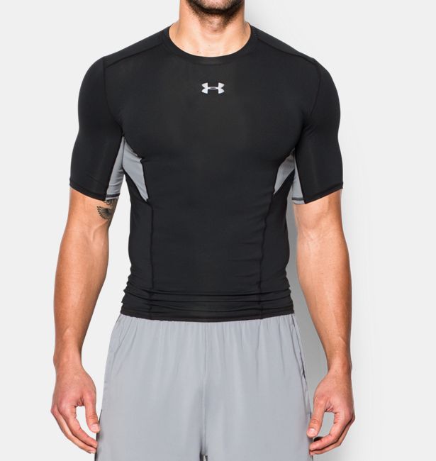 Under Armour CoolSwitch Short Sleeve Mens Compression Top UA Shirt 1271334 Grey