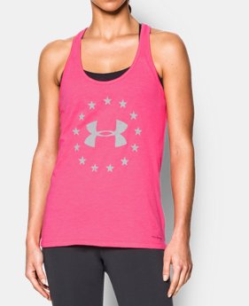 New Arrival Women’s UA Charged Cotton® Tri-Blend Freedom Tank 1 Color $29.99
