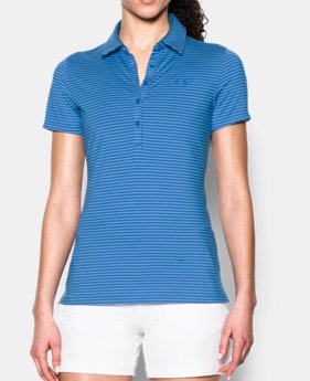 New Arrival Women's UA Zinger Stripe Short Sleeve Polo 1 Color $34.49 to $36.74