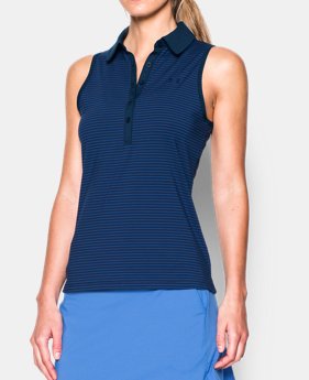 New Arrival Women's UA Zinger Stripe Sleeveless Polo 1 Color $33.74