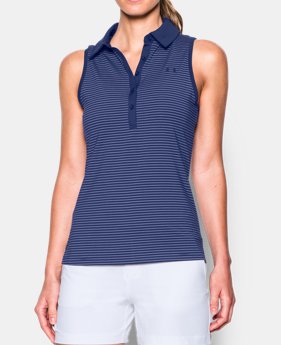 New Arrival Women's UA Zinger Stripe Sleeveless Polo 1 Color $33.74