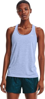 Damen Under Armour Tech™ Twist Tanktop Washed Blau / Metallisch Silber L