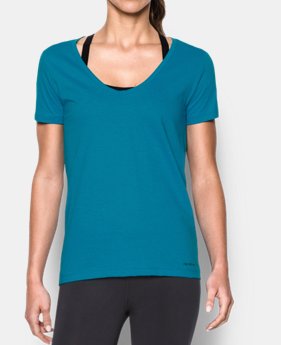 New Arrival Women’s UA Microthread Scoop V-Neck LIMITED TIME: FREE SHIPPING $29.99
