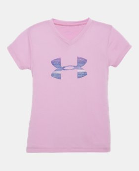 New Arrival Girls' Pre-School UA Spectrum Big Logo T-Shirt 1 Color $17.99
