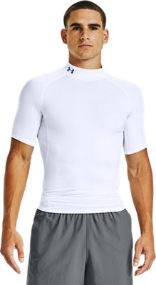 white mock neck short sleeve top