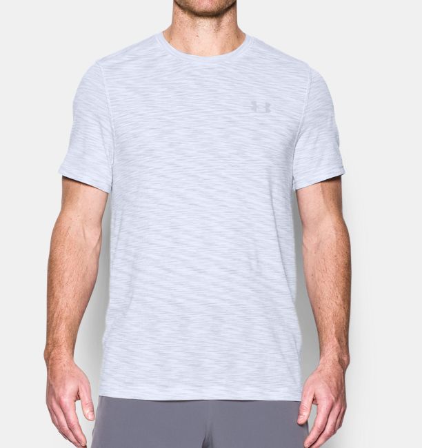 Men's UA Seamless T-Shirt, White, Front, White, Click to view full size