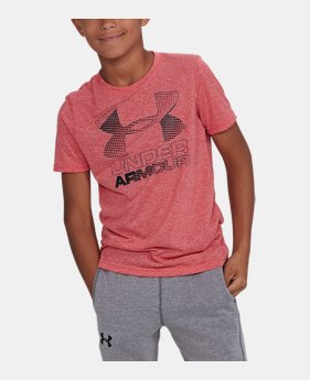 Best Seller Boys' UA Hybrid Big Logo T-Shirt 1 Color $14.99 to $18.99