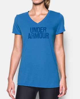 Women's UA Threadborne Train Wordmark V-Neck 3 Colors $14.24 to $18.74