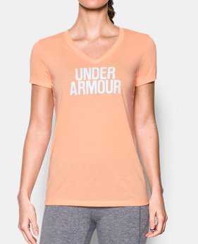 Women's UA Threadborne Train Wordmark V-Neck - Twist 1 Color $32.99
