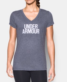 Women's UA Threadborne Train Wordmark V-Neck - Twist 1 Color $17.99