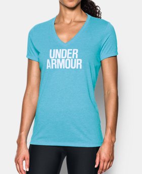 Women's UA Threadborne Train Wordmark V-Neck - Twist 4 Colors $17.99
