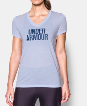 Women's UA Threadborne Train Wordmark V-Neck - Twist 1 Color $17.99