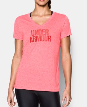Women's UA Threadborne Train Wordmark V-Neck - Twist 1 Color $17.99
