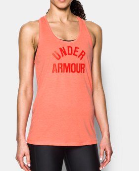 Women's UA Threadborne Train Wordmark Tank -Twist 1 Color Available $32.99