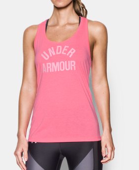 Women's UA Threadborne Train Wordmark Tank -Twist 1 Color $14.24 to $18.74