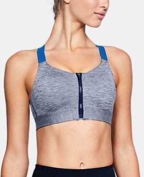 Women's Armour® Eclipse High Heathered Zip Sports Bra 2 Colors $59.99