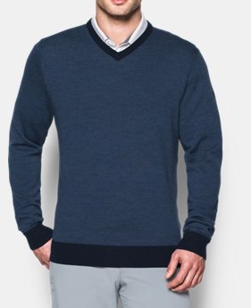 Men's UA Feeder Stripe V-Neck Sweater 2 Colors $119.99