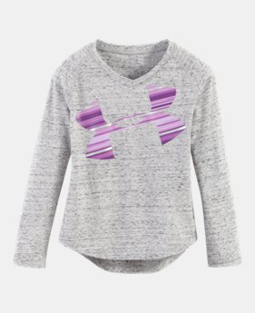 Girls' Pre-School UA Blurred Striped Logo 1 Color $14.24