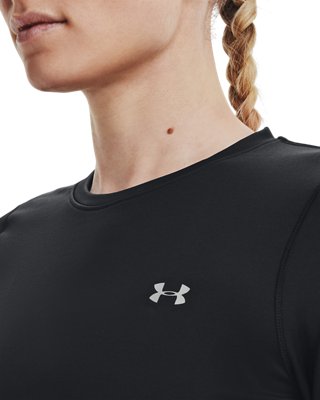 Women's ColdGear&reg; Armour Fitted Crew, Black, pdpMainDesktop image number 3