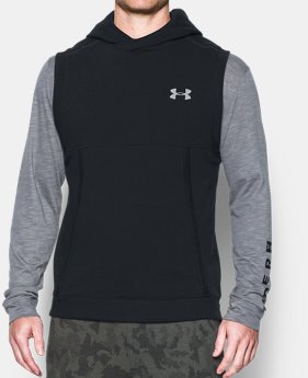 New Arrival Men's UA Threadborne™ Fleece Sleeveless Hoodie 1 Color $89.99