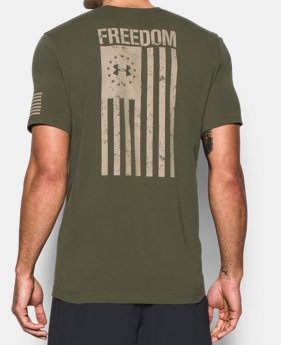 Best Seller Men's UA Freedom Flag T-Shirt 1 Color Available $24.99