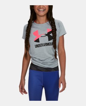 Girls' UA Big Logo T-Shirt 3 Colors Available $11.99 to $14.99