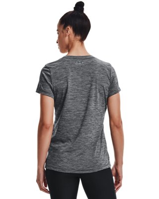 Женский топ Under Armour UA Velocity Twist V-Neck Short Sleeve V-Neck Short Sleeve, цвет: Чёрный / Серый — фото 2
