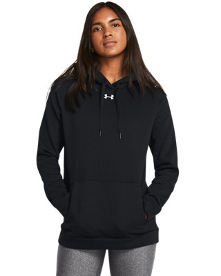 Sudadera con capucha UA Hustle Fleece para mujer, Black, pdpMainDesktop image number 0